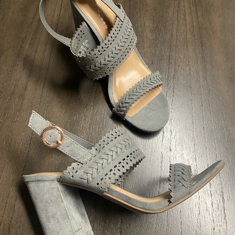 Lauren Conrad Streusel Gray Strappy Heeled Sandals